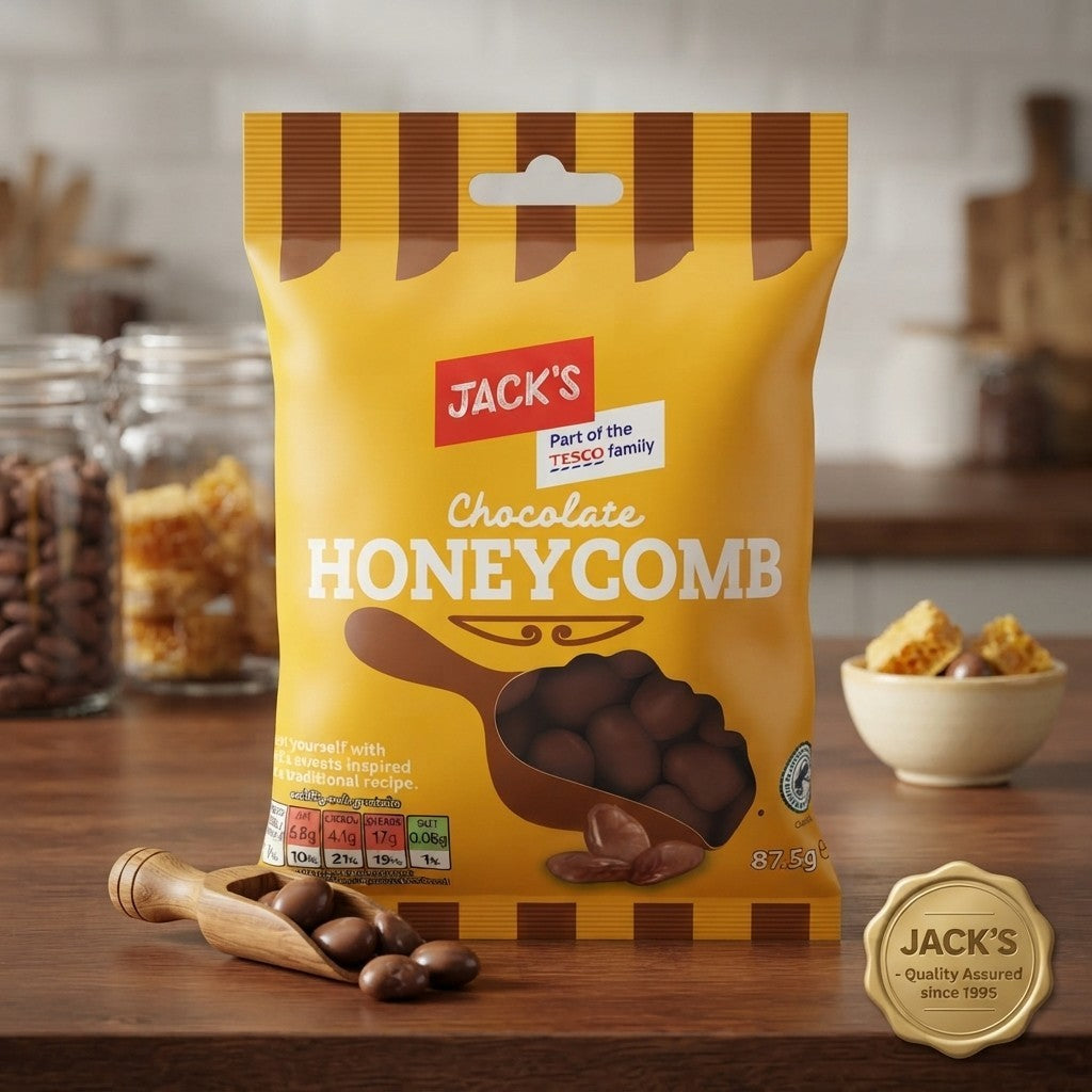 18x 87.5g Jack's Chocolate Honeycomb Crisps in Milk Chocolate