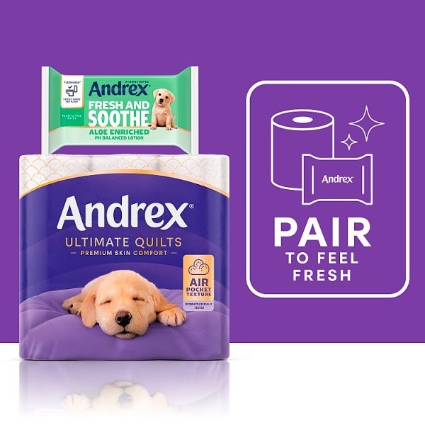3 Ply 4 / 9 / 16 Pack Andrex Ultimate Quilts Toilet Tissue Bulk Loo Roll Paper