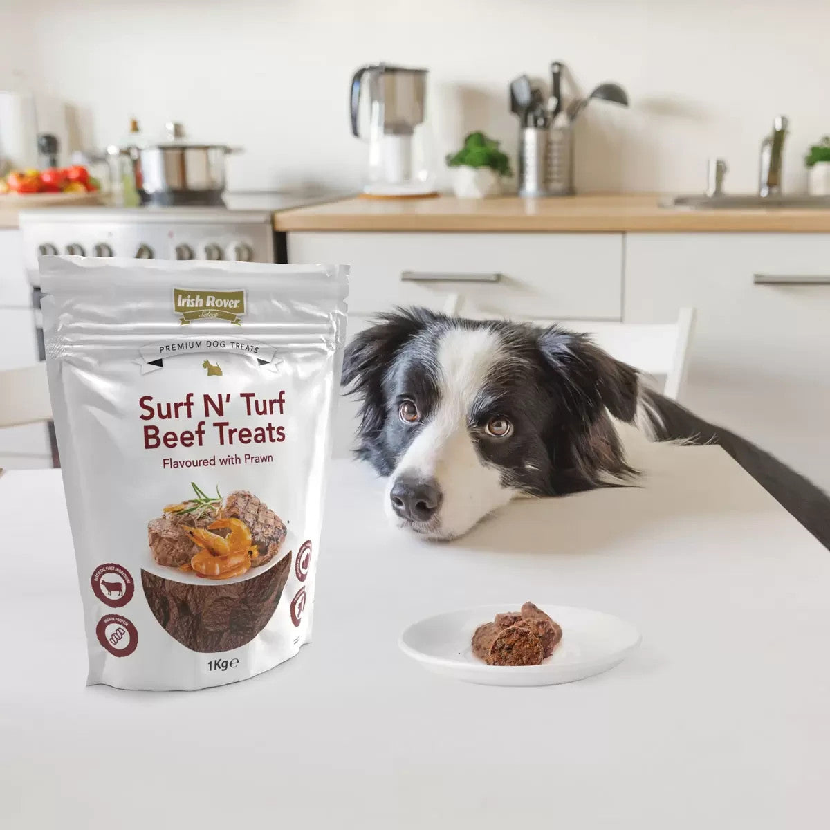 Irish Rover Surf N Turf Beef Dog Treats 1kg High Protein Pet Snack