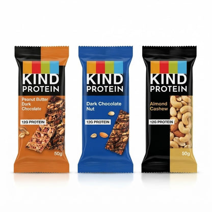Kind Protein Bars 12 x 50g Multipack Box Peanut Butter or Dark Chocolate High