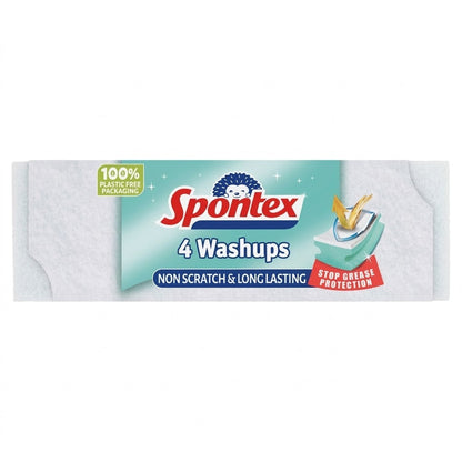 10x Spontex Washups Non Scratch Sponge Scourer 4 Pack Trade Case Wholesale