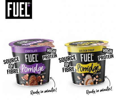 8 x 70g FUEL10K High Protein Porridge Oat Cereal Pots - Assorted Flavours