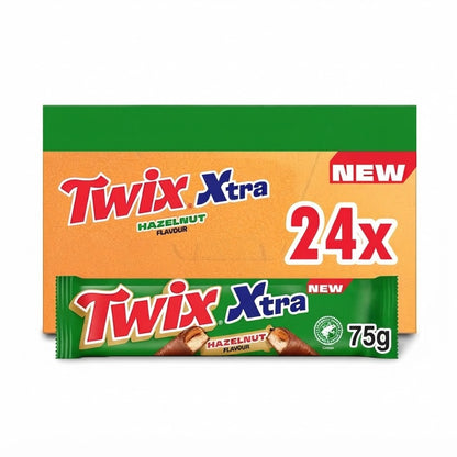 24x 75g Twix Xtra Hazelnut Milk Chocolate Bar