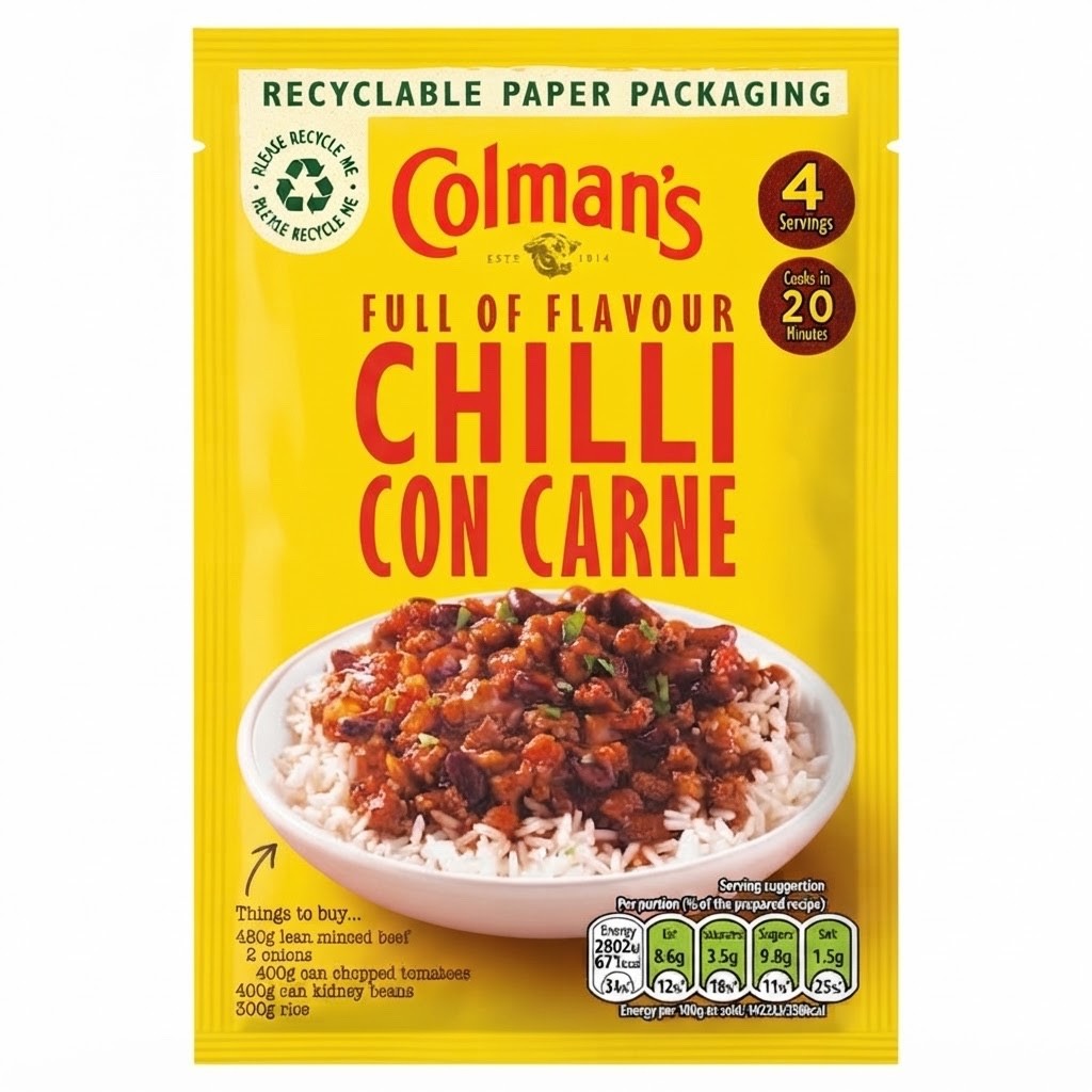 10 x 50g Colman's Chilli Con Carne Recipe Mix Bulk Buy Family Meals Pack