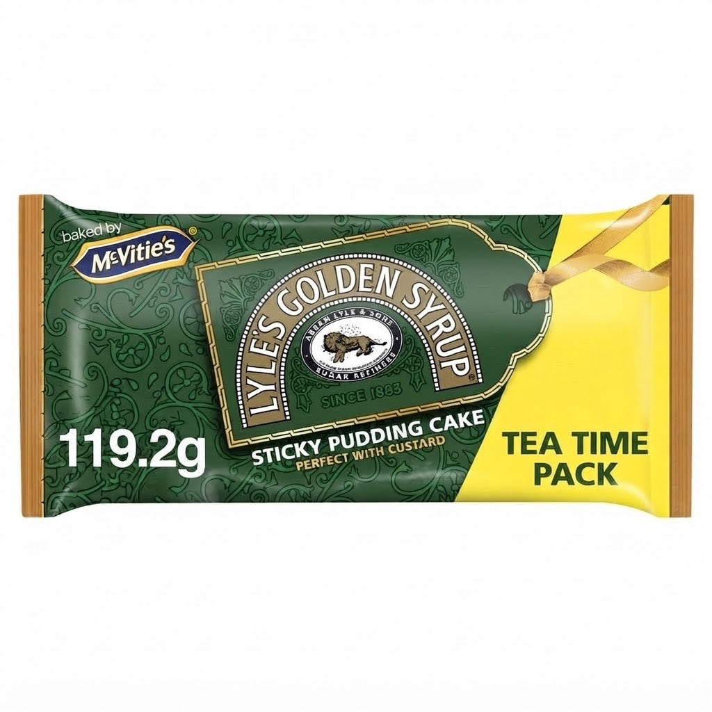 Case of 8 x 119.2g pack McVitie's Lyle's Golden Syrup Sticky Pudding Cake
