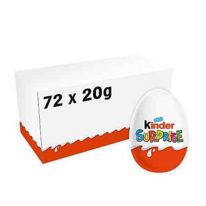 20g x 72 Kinder Surprise Milk Chocolate Egg Sweet Treat with Surprise Toy Inside