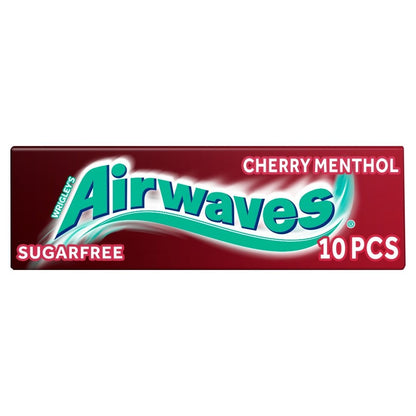 Airwaves Cherry Menthol Sugar Free Chewing Gum Packs 10 Pcs Pocket Size - Bulk