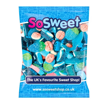 1kg SoSweet Blue Sweet Mix | Vibrant Fruity Assortment with Jelly Filled