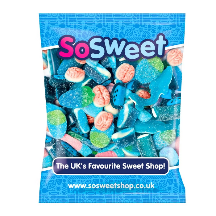 1kg SoSweet Blue Sweet Mix | Vibrant Fruity Assortment with Jelly Filled