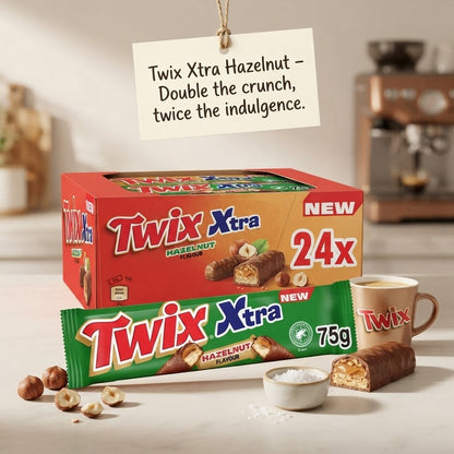 24x 75g Twix Xtra Hazelnut Milk Chocolate Bar