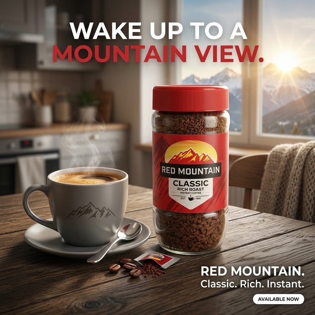 6 x 100g Pack Red Mountain Classic Rich Roast Instant Coffee Jars