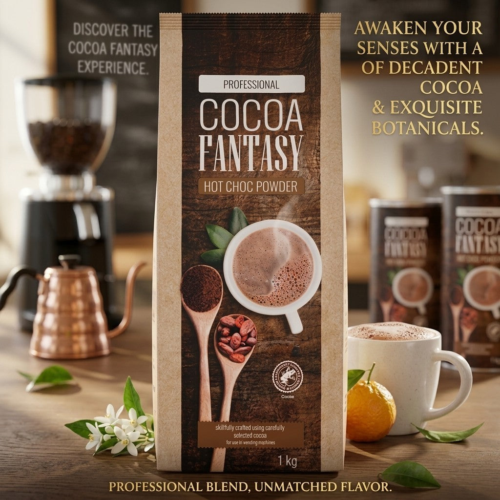 10x 1kg Cocoa Fantasy Professional Hot Choc Powder  Bulk Case Vending Machine