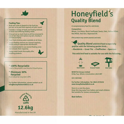 12.6kg Honeyfield's Conservation Grade Quality Wild Bird Food Seed Mix