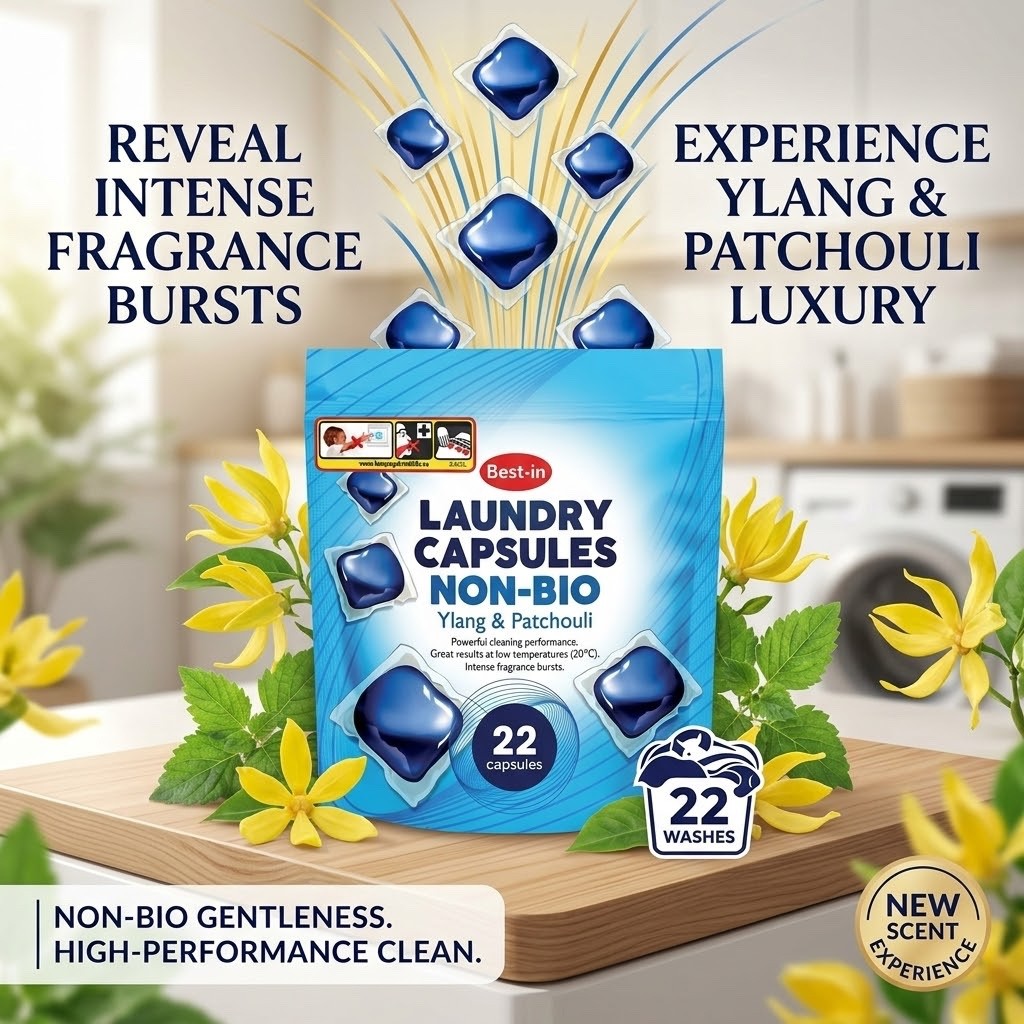 22 Wash × 8 Bestin Non Biological Laundry Detergent Powder - Sensitive Skin