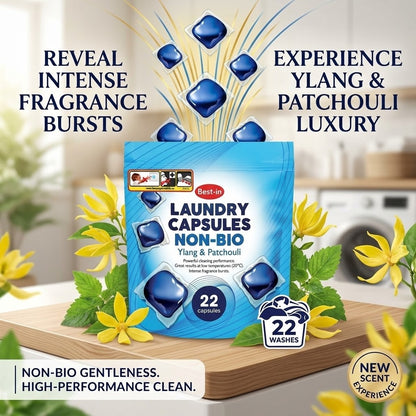 22 Wash × 8 Bestin Non Biological Laundry Detergent Powder - Sensitive Skin