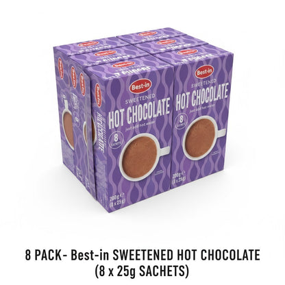 8 x 200g Pack Bestin Sweetened Hot Chocolate Powder Instant Drink Sachets