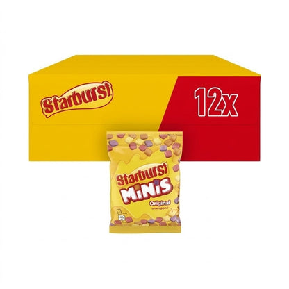 12 x 125g Starburst Minis Vegan Chews Sweets Unwrapped Fruity Pouch Bag Box