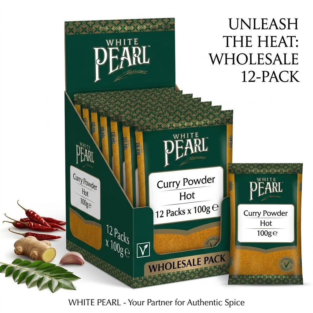 100g x 12 White Pearl Hot Curry Powder Multipack Authentic Spice Indian Cooking