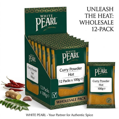 100g x 12 White Pearl Hot Curry Powder Multipack Authentic Spice Indian Cooking