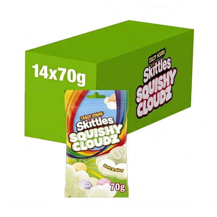 70g x 14 Skittles Squishy Cloudz Crazy Sours Fruit Flavoured Sweets Treat Bag