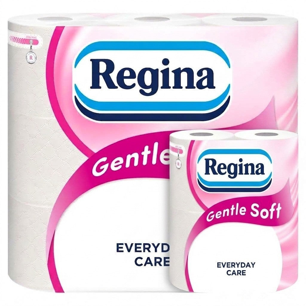4 / 9 Pack Regina Gentle Soft 3 Ply Toilet Roll Tissue White Loo Paper Bulk Pack