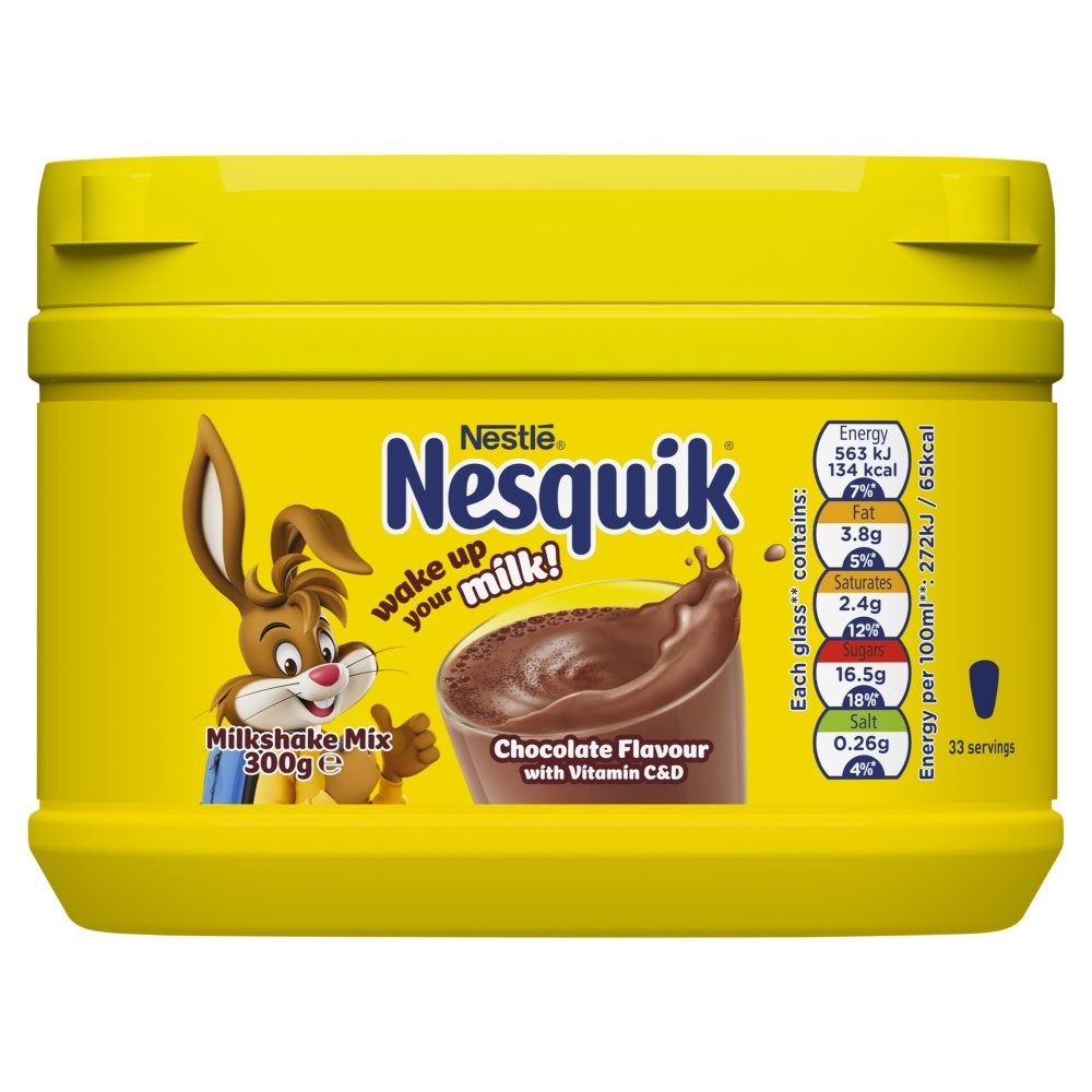 10x Nesquik Chocolate Milkshake Powder Tubs 300g Wholesale Case