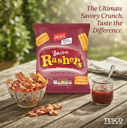 18x 60g Jack's Bacon Rashers Savoury Crisps