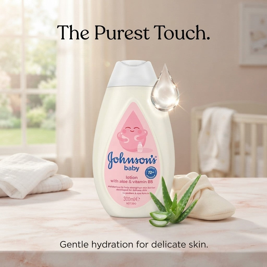 6x 300ml Johnson's Baby Lotion with Aloe & Vitamin B5 300ml 72hr Hydration