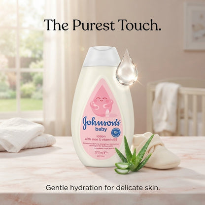 6x 300ml Johnson's Baby Lotion with Aloe & Vitamin B5 300ml 72hr Hydration