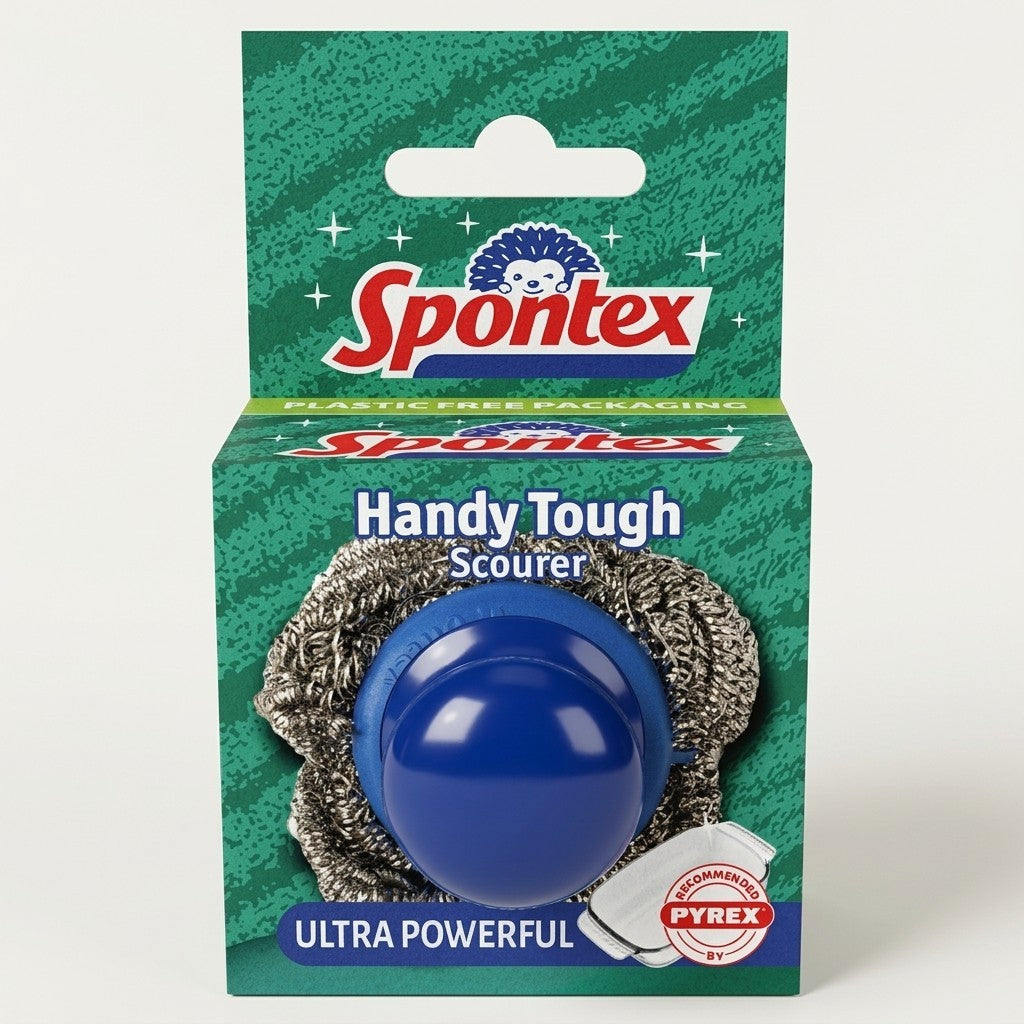 12x Spontex Handy Tough Scourer Single Pack (Case of 12 - 12 Scourers Total)