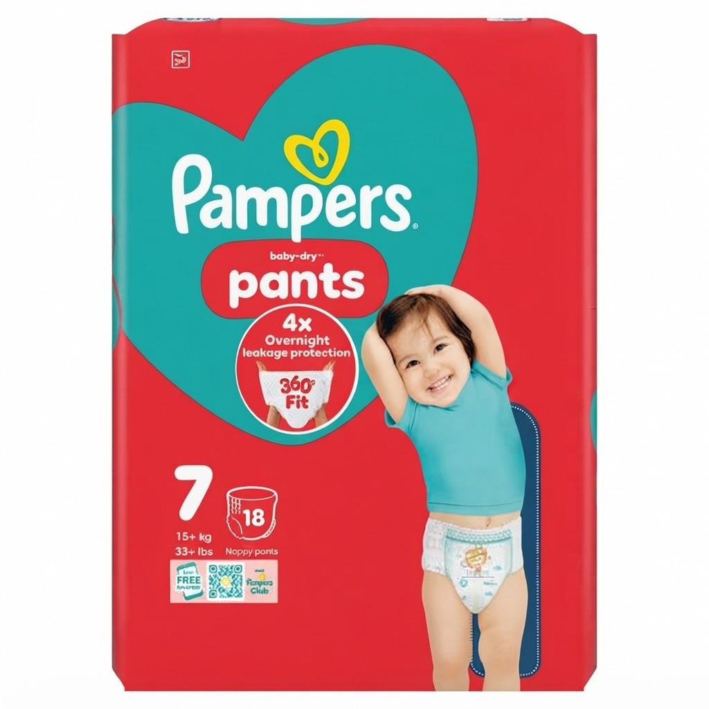 4x Pampers Baby-Dry Nappy Pants Size 7 18 Pack Case of 4 Multi Pack