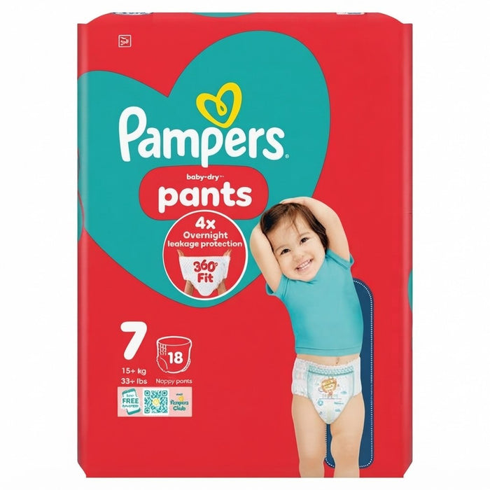4x Pampers Baby-Dry Nappy Pants Size 7 18 Pack Case of 4 Multi Pack
