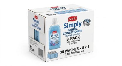 30 Washes x 8 Bestin Concentrated Fabric Conditioner 720ml Orchid & Bluebell