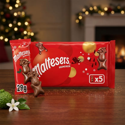 5 x 29g Maltesers Reindeer Milk Chocolate Multipack Case of 10 Bulk Festive Sa