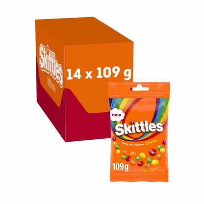 109g × 14 Pack Skittles Citrus Vegan Sweets Chewy Candies Multipack
