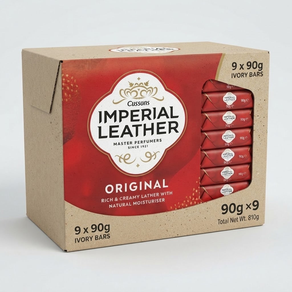 90g × 9 Packs Imperial Leather Original Soap Bars Rich & Creamy Lather 2pk