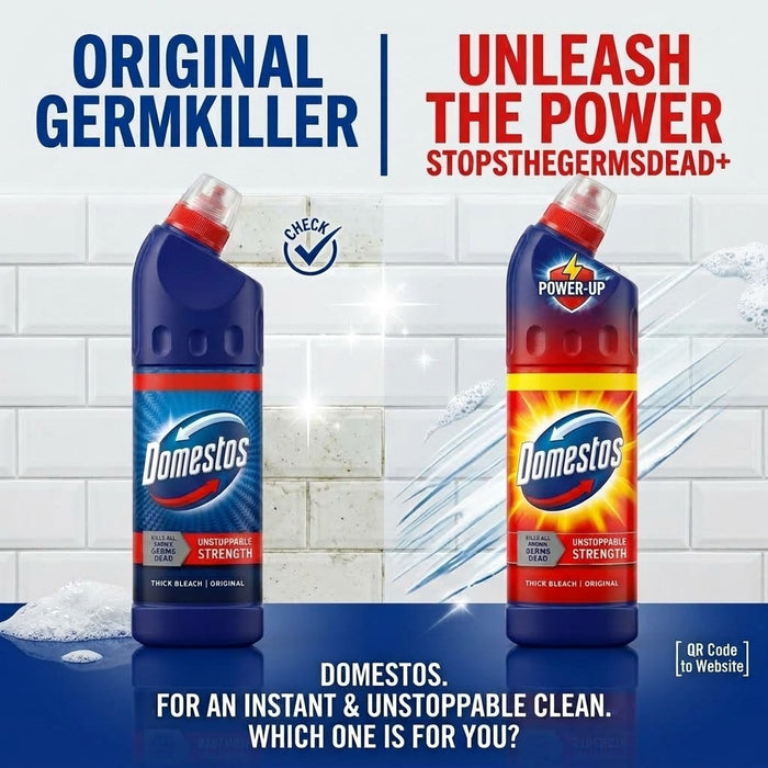 9x Domestos Original Thick Bleach 750ml Bottle Bulk Wholesale Box Trade Pack