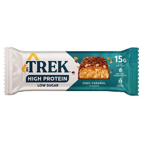 12x 55g TREK High Protein Choc Caramel Bars Vegan & High Fibre