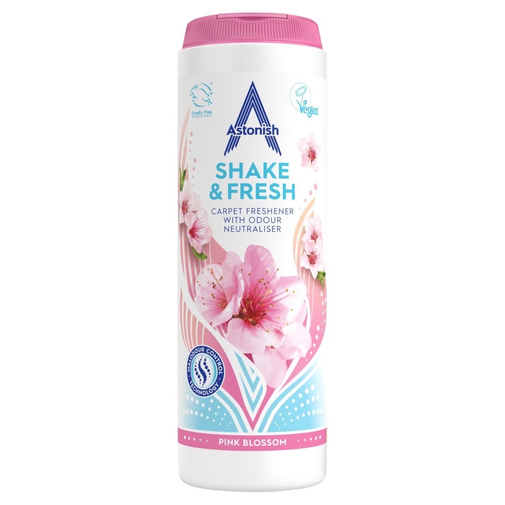 350g × 12 Astonish Pink Blossom Carpet Freshener with Odour Neutraliser