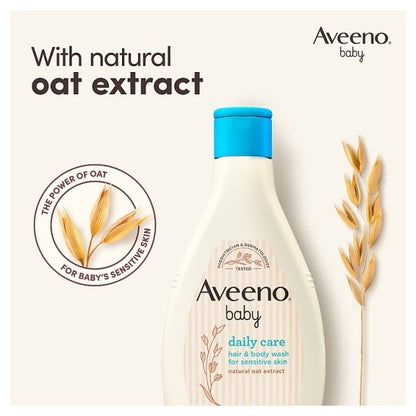 6x 250ml Aveeno Baby Daily Care Hair & Body Wash, Natural Oat Extract