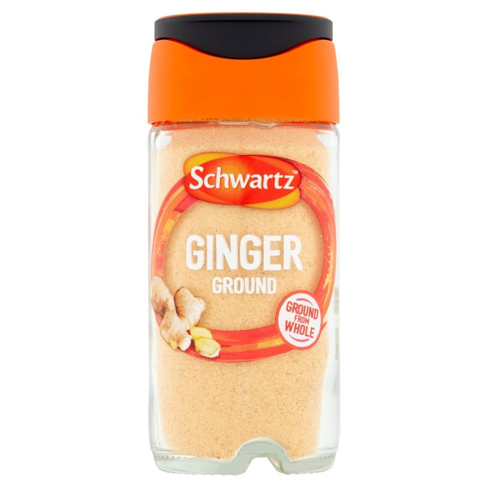 26g × 6 – Schwartz Ground Ginger Spice Glass Jar Warm & Zesty Baking