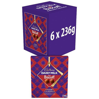 6x 236g Cadbury Dairy Milk Biscoff Chocolate Advent Calendar Christmas Countdown