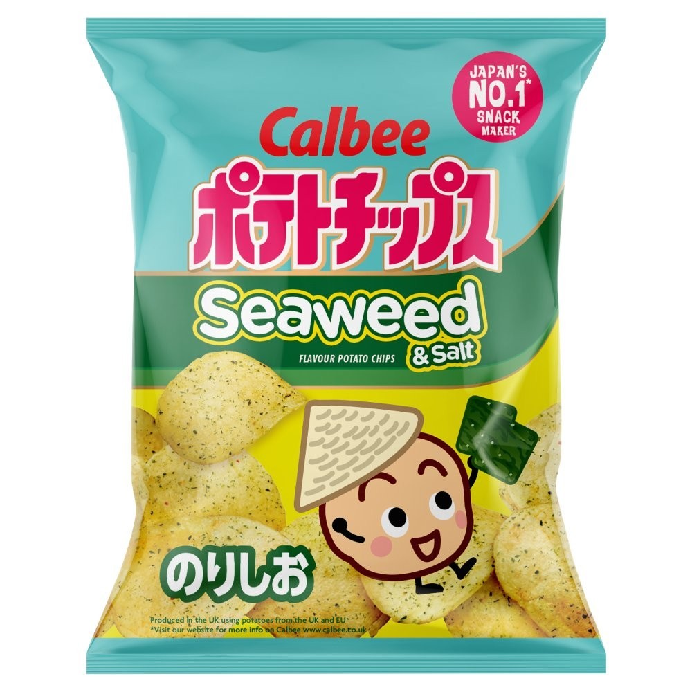 8x 130g Calbee Seaweed & Salt Potato Chips Japanese Crisps