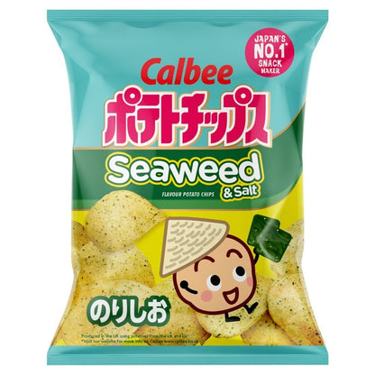 8x 130g Calbee Seaweed & Salt Potato Chips Japanese Crisps