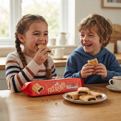 12 x 200g Pack | Jack's Fig Rolls, Light Golden Pastry Filled with Fig Paste