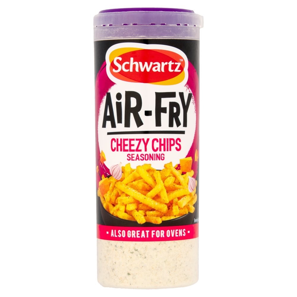 6 x 140g Schwartz Air Fryer Cheezy Chips Seasoning Drum