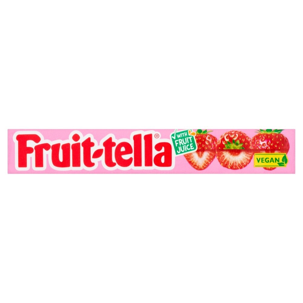 40 x 41g Pack  Fruittella Strawberry Chewy Sweets Natural Vegan Fruit Candy