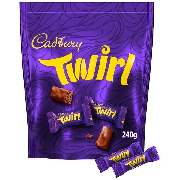 8 x 240g Cadbury Twirl Chocolate Pouch Sharing Bag Bites Sweets