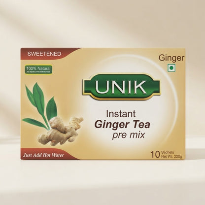 5x 220g Unik Instant Ginger Tea Premix Sweetened 10 Sachets  Case