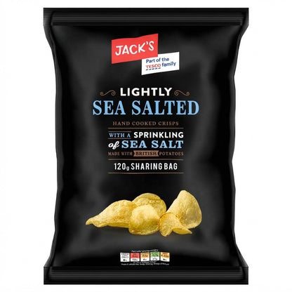 16x 120g Jack's Lightly Sea Salted Hand Cooked Crisps